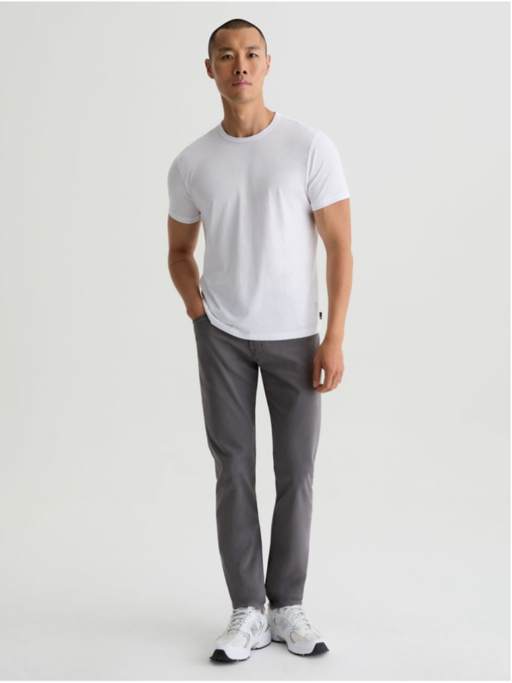 AG Adriano Goldshmeid Slim Straight Men's Jeans in Charcoal Gray